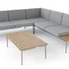 Hot Basso Gartenlounge für 5 Personen, grau/naturbelassen, Edelstahl/Rope, verstellbarer Tisch, inkl. Polster und Kissen Gartenlounge|Edelstahl-Gartenmöbel