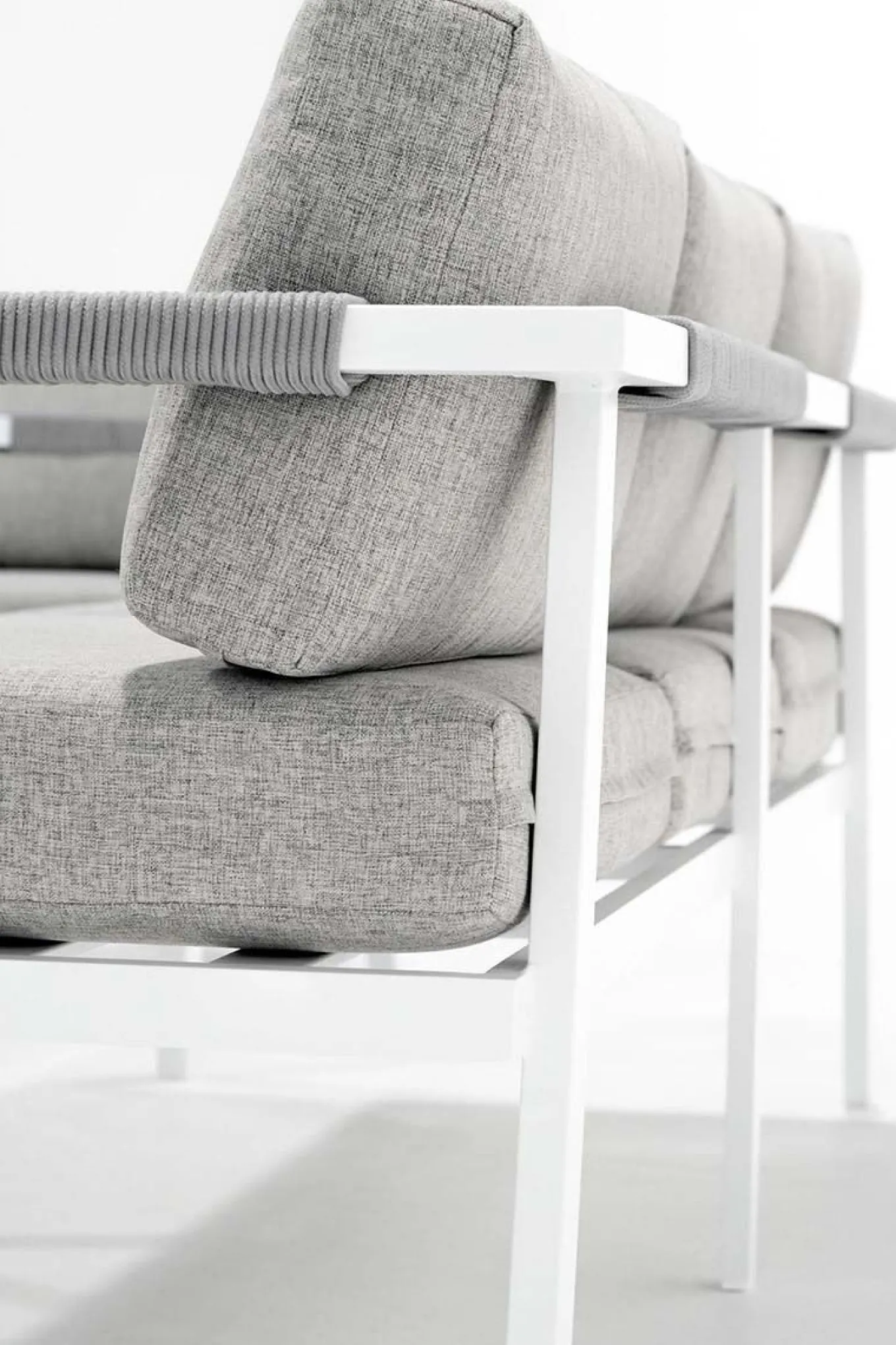 Discount Danni Gartenlounge für 5 Personen, weiß/grau, Aluminium, inkl. Polster, korrosions- und witterungsbeständig Gartenlounge|Aluminium-Gartenmöbel
