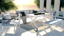 Discount Danni Gartenlounge für 5 Personen, weiß/grau, Aluminium, inkl. Polster, korrosions- und witterungsbeständig Gartenlounge|Aluminium-Gartenmöbel
