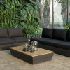 Online Delta Gartenlounge für 5 Personen mit Couchtisch, anthrazit/naturbelassen, Alu/Polywood, schmutzabweisend, inkl. Ablageflächen Gartenlounge|Aluminium-Gartenmöbel