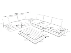 Online Delta Gartenlounge für 5 Personen mit Couchtisch, anthrazit/naturbelassen, Alu/Polywood, schmutzabweisend, inkl. Ablageflächen Gartenlounge|Aluminium-Gartenmöbel