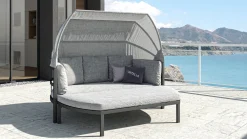 Sale Fabrizia Sonneninsel, anthrazit/grau, Aluminium, inkl. Polster & Knickfunktion, Sonnenschutz & Sichtschutz Gartenlounge|Aluminium-Gartenmöbel