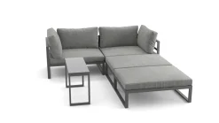 Sale Geneva Gartenlounge, 5-teilig, anthrazit/grau, Alu/Glas, flexibel verstellbar Aluminium-Gartenmöbel