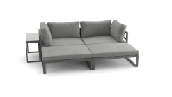 Sale Geneva Gartenlounge, 5-teilig, anthrazit/grau, Alu/Glas, flexibel verstellbar Aluminium-Gartenmöbel