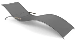 Clearance Luca Gartenliege, silber/anthrazit, Edelstahl/Textilene, ergonomisch, klappbare Armlehnen Edelstahl-Gartenmöbel|Gartenliegen