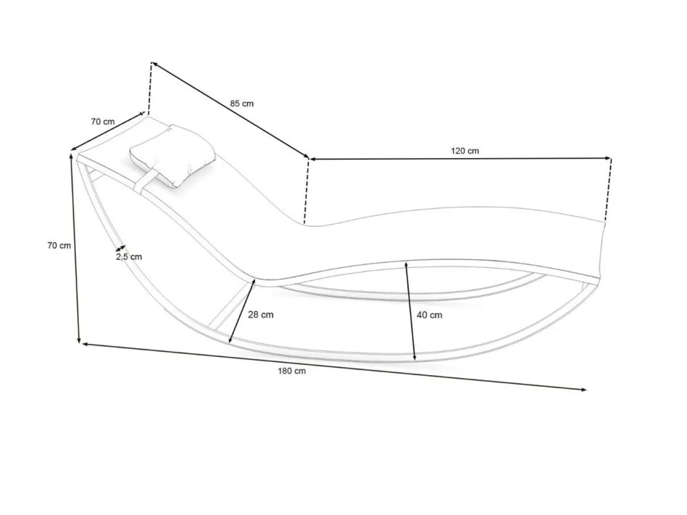 New Martini Gartenliege, silber/anthrazit, Edelstahl/Textilene, ergonomisch, UV-Beständig, inkl. Kissen Edelstahl-Gartenmöbel|Gartenliegen