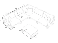 Matteo Corner Gartenlounge, anthrazit/grau, Alu/Polyacryl, Ecklounge inkl. Couchtisch & Kissen Gartenlounge