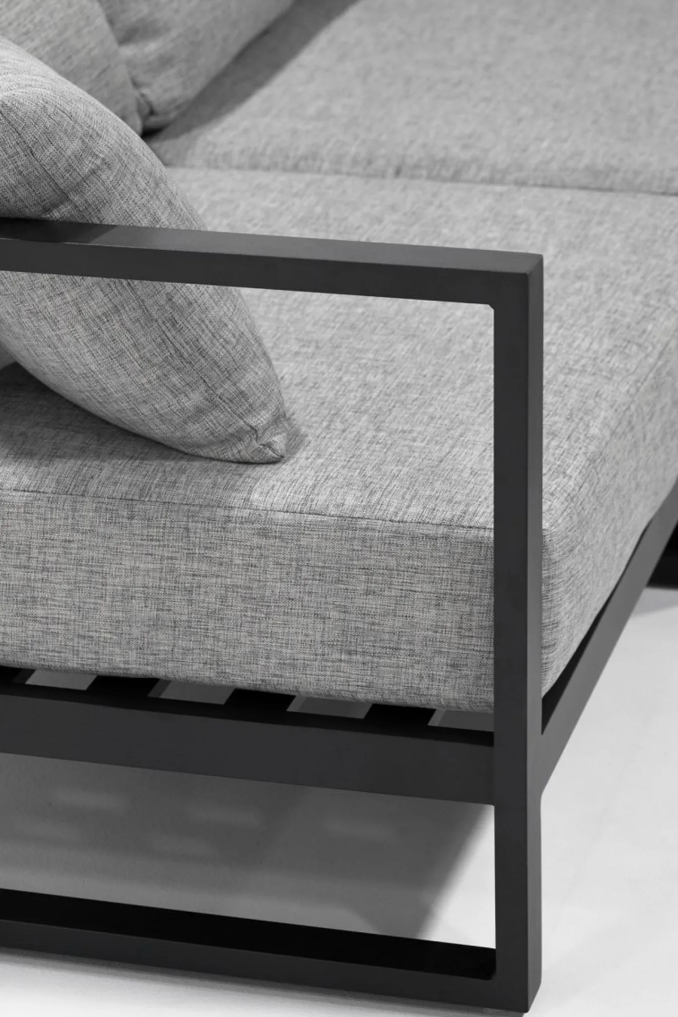 Outlet Matteo Corner Gartenlounge mit Feuertisch für 5 Personen, anthrazit/grau, Aluminium, inkl. Kissen & Hocker Gartenlounge|Aluminium-Gartenmöbel