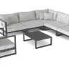 Outlet Matteo L Gartenlounge für 6 Personen, anthrazit/grau, Alu/Polyacryl, inkl. Couchtisch und Kissen Gartenlounge|Aluminium-Gartenmöbel