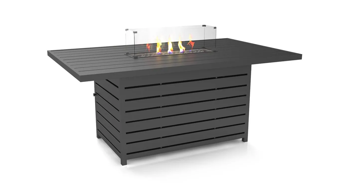 Clearance Matteo L Gartenlounge mit Feuertisch für 6 Personen, anthrazit/grau, Alu/Polyacryl, flexibel verstellbar Gartenlounge