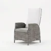 Best Merano Dining Sessel 2er-Set, grau meliert, Polyrattan, 64 x 57 x 105,5 cm, verstellbare Rückenlehne Polyrattan-Gartenmöbel|Gartenstühle & Gartensessel