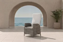 Best Merano Dining Sessel 2er-Set, grau meliert, Polyrattan, 64 x 57 x 105,5 cm, verstellbare Rückenlehne Polyrattan-Gartenmöbel|Gartenstühle & Gartensessel