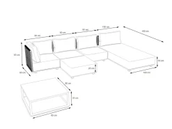 Sale Misty M Gartenlounge, anthrazit/grau, Alu/Rope, vielseitig kombinierbar, mit Liegefläche Gartenlounge|Aluminium-Gartenmöbel