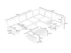 Discount Monero Gartenlounge für 6 Personen, anthrazit/braun, Alu/Polywood, inkl. Couchtisch, verstellbare Rückenlehnen Gartenlounge|Aluminium-Gartenmöbel