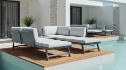 Morino Gartenlounge, anthrazit/grau, Alu/Polyacryl, inkl. Couchtisch, flexibel verstellbar, abnehmbare Bezüge Gartenlounge|Aluminium-Gartenmöbel