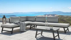 Morino Gartenlounge, anthrazit/grau, Alu/Polyacryl, inkl. Couchtisch, flexibel verstellbar, abnehmbare Bezüge Gartenlounge|Aluminium-Gartenmöbel