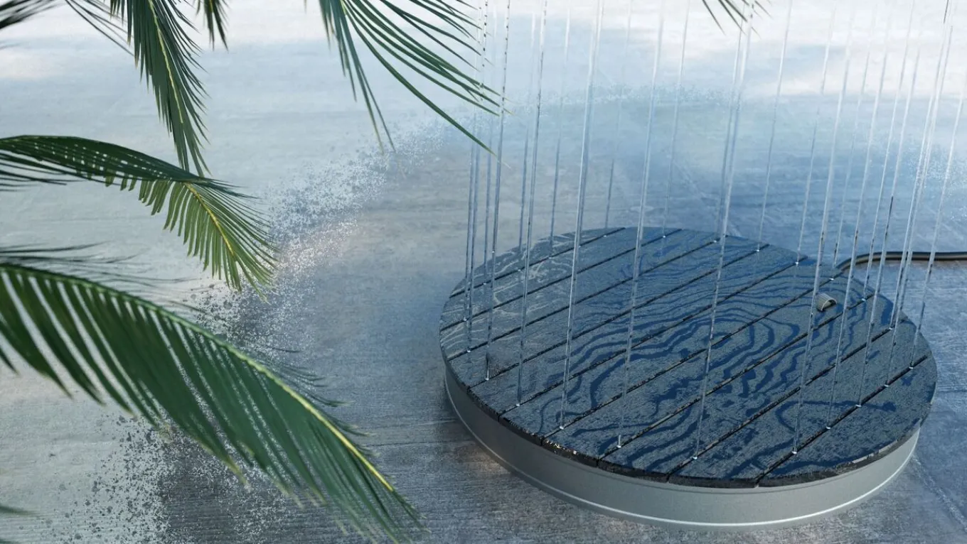 Best Neptun Gartendusche, anthrazit/Natur, Alu/Polywood, frostbeständig, rutschfest, UV-Beständig Pool Zubehör