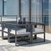 Outlet Ricardo Garten-Essgruppe für 6 Personen, anthrazit/grau, Alu/Glas, inkl. Tisch und Polster Garten-Essgruppen|Aluminium-Gartenmöbel