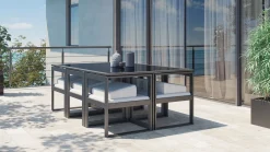Outlet Ricardo Garten-Essgruppe für 6 Personen, anthrazit/grau, Alu/Glas, inkl. Tisch und Polster Garten-Essgruppen|Aluminium-Gartenmöbel