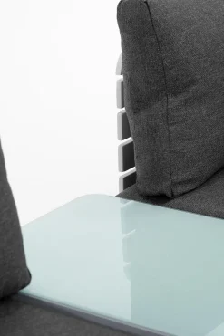 Best RN Round XL Gartenlounge für 6 Personen, weiß/grau, Aluminium, inkl. Polster, flexibel verstellbar Gartenlounge|Aluminium-Gartenmöbel