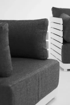 Best RN Round XL Gartenlounge für 6 Personen, weiß/grau, Aluminium, inkl. Polster, flexibel verstellbar Gartenlounge|Aluminium-Gartenmöbel