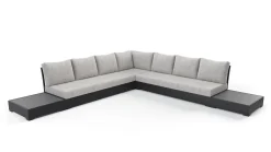 Sambesi Gartenlounge, anthrazit/grau, Alu/Polyacryl, Ecklounge inkl. 2 Beistelltische Gartenlounge|Aluminium-Gartenmöbel