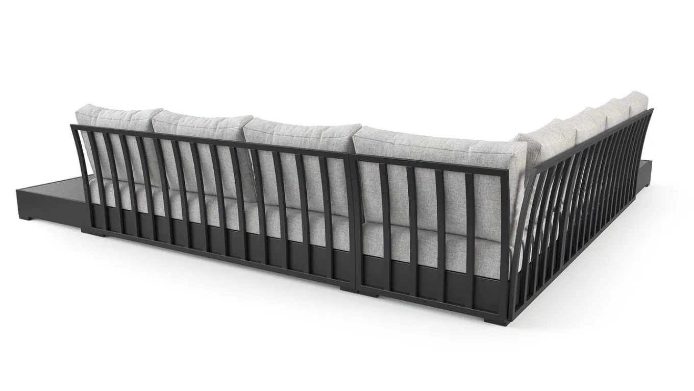 Sambesi Gartenlounge, anthrazit/grau, Alu/Polyacryl, Ecklounge inkl. 2 Beistelltische Gartenlounge|Aluminium-Gartenmöbel