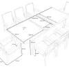 Santorini XL Garten-Essgruppe, weiß/grau, Alu/Textilene, ausziehbarer Tisch, Sessel stapelbar Garten-Essgruppen|Aluminium-Gartenmöbel