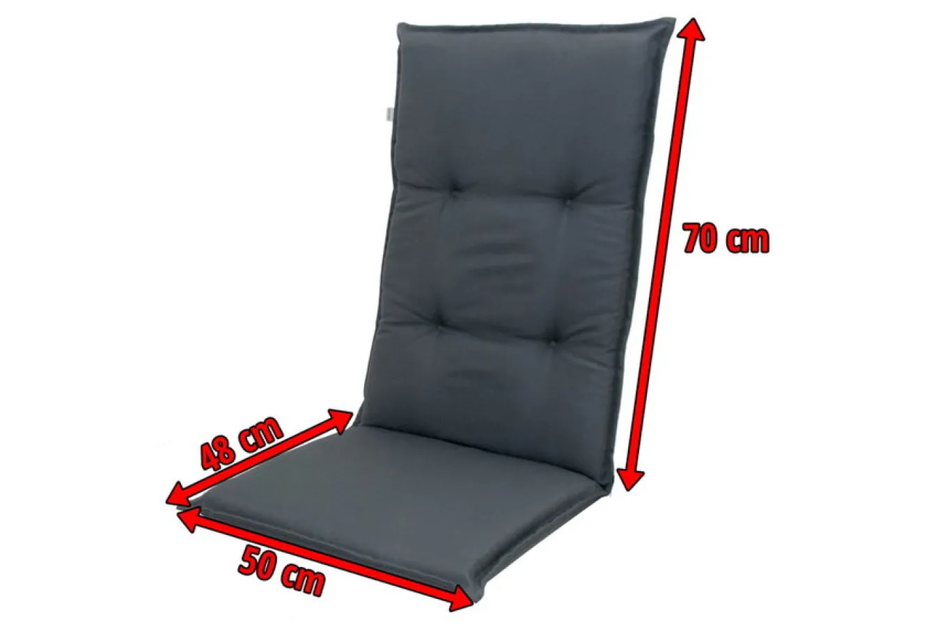 Outlet Comfort Stuhlauflage Hochlehner, anthrazit, Polyester, 120 x 50 x 7 cm Hochlehner-Auflagen