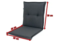 Sale Comfort Stuhlauflage Niederlehner, anthrazit, Polyester, 100 x 50 x 7 cm Niedriglehner-Auflagen