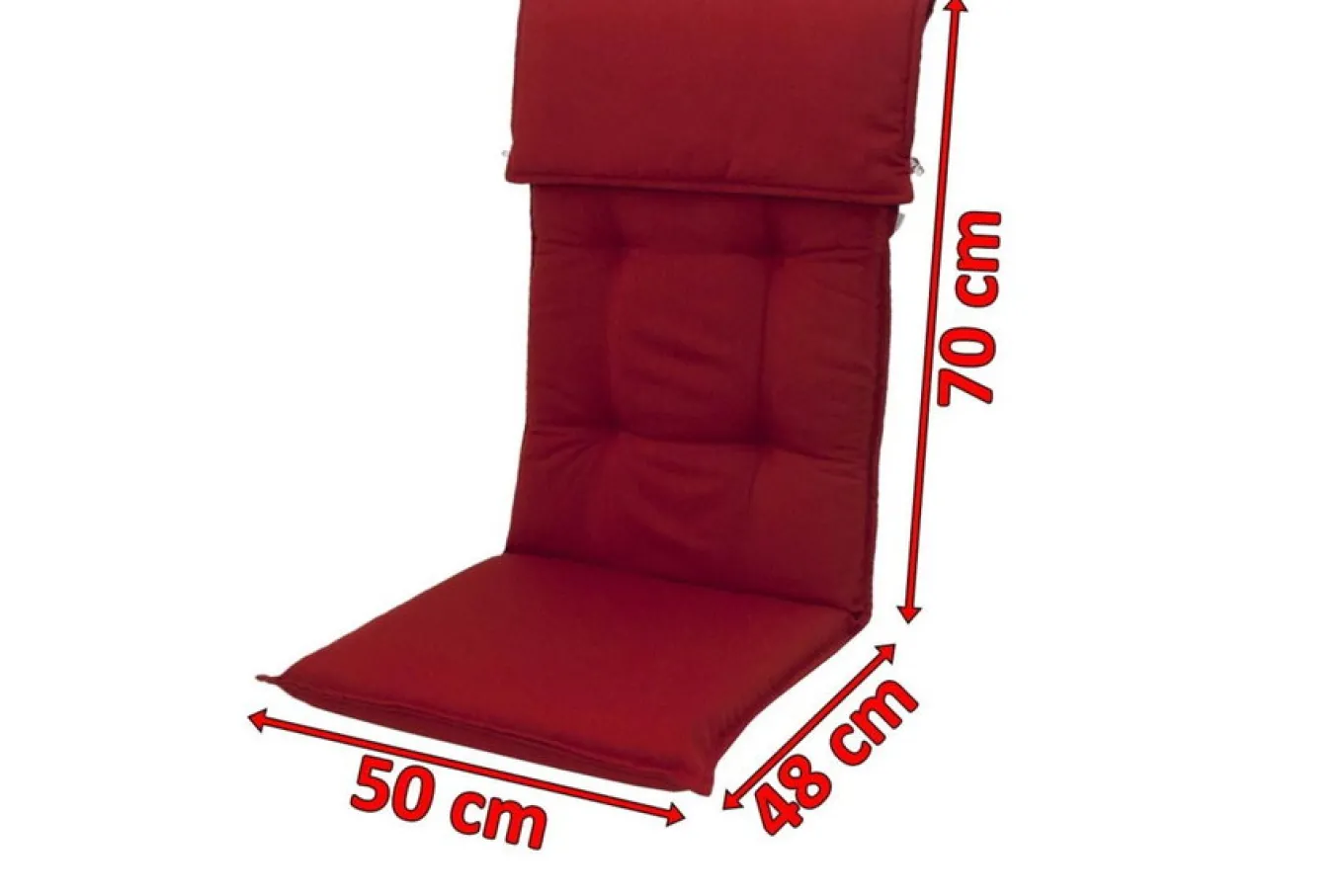New Stuhlauflage Hochlehner, bordeaux, Dralon, 120x50x7cm, mit DuPont Teflon Markenimprägnierung Hochlehner-Auflagen