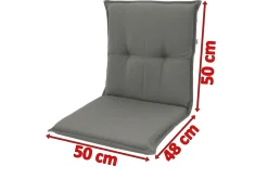 Online Stuhlauflage Niederlehner, grau, Dralon, 100x50x7cm, mit DuPont Teflon Markenimprägnierung Niedriglehner-Auflagen