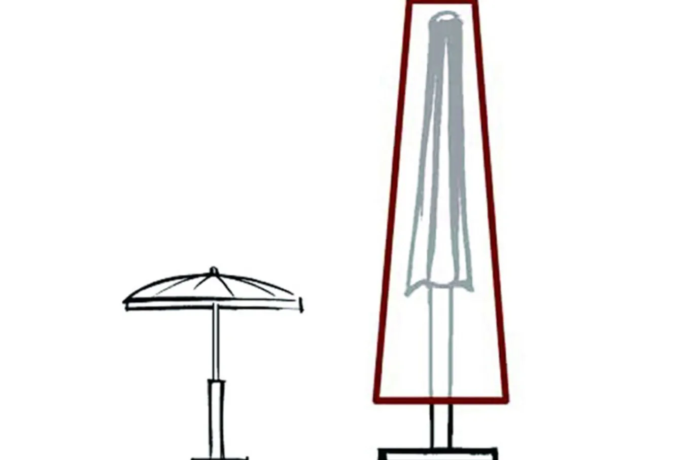 Discount Schutzhülle für Sonnenschirme Ø 250 - 400 cm, braun, Polyestergewebe, 212 x 57/18 cm, mit Zugband Schutzhüllen|Sonnenschirme