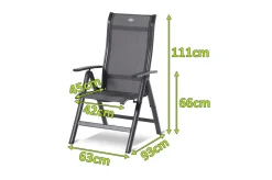 Best Alice Comfort Klappstuhl, xerix/anthrazit, Alu/Textilen Aluminium-Gartenmöbel|Gartenstühle & Gartensessel