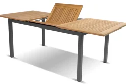Outlet Alice Garten-Essgruppe, 6 Personen, ausziehbarer Tisch 150–210 cm, Aluminium/Teakholz FSC®-zertifiziert Garten-Essgruppen|Aluminium-Gartenmöbel