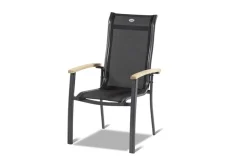 New Alice Garten-Essgruppe, xerix, Alu/Spraystone/Teak/4x4 Textilen, 160x95 cm, 4 Stapelsessel Garten-Essgruppen