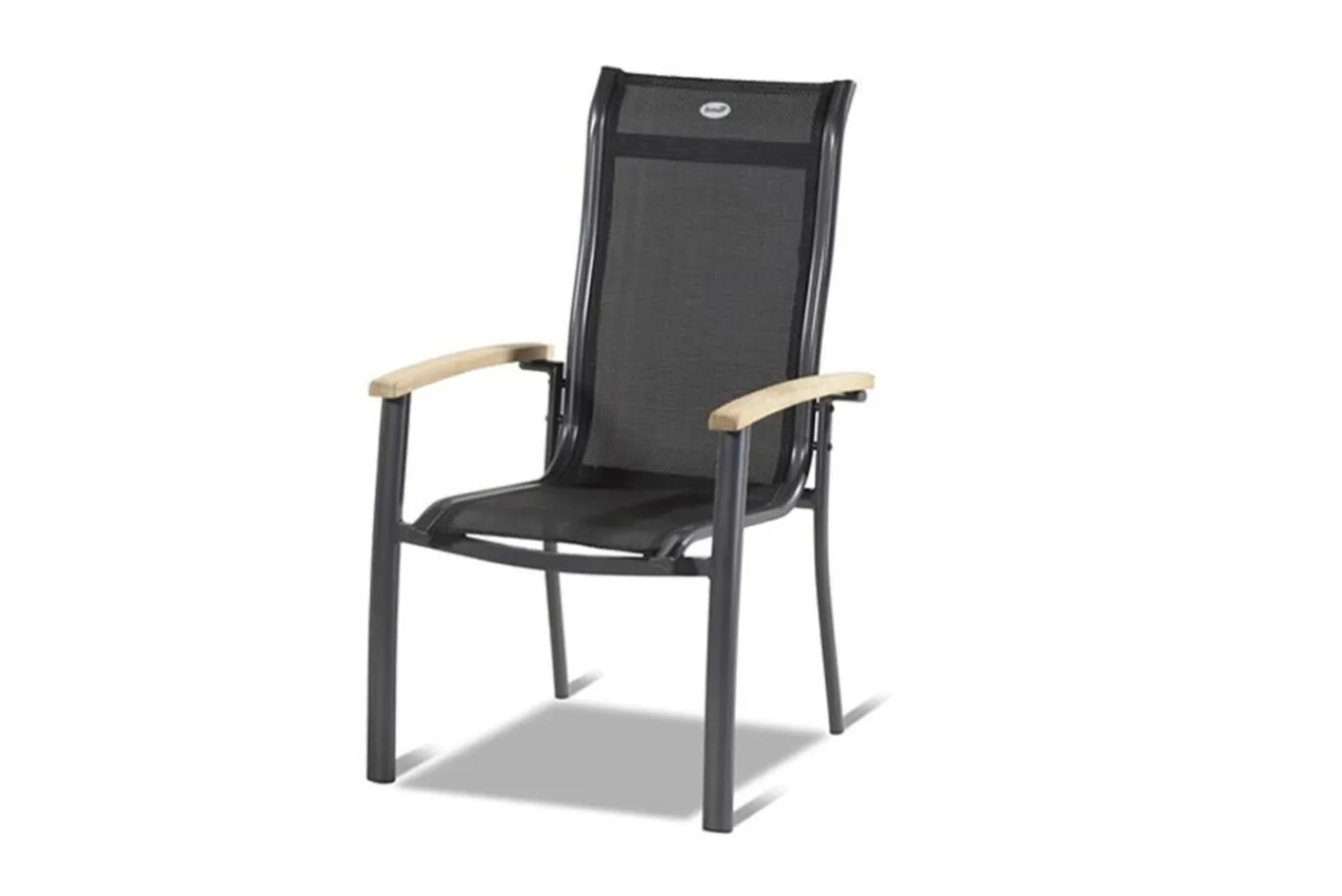 New Alice Garten-Essgruppe, xerix, Alu/Spraystone/Teak/4x4 Textilen, 160x95 cm, 4 Stapelsessel Garten-Essgruppen