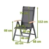 Hot Alice Klappstuhl, Alu/2x2 Textilen, xerix/anthrazit, mit Teak Armlehnen Gartenstühle & Gartensessel