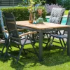 Clearance Alice Klappstuhl, xerix/schwarz, Alu/4x4 Textilen, mit Teak-Armlehnen Gartenstühle & Gartensessel