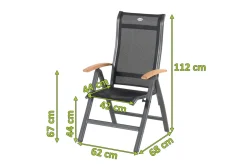 Clearance Alice Klappstuhl, xerix/schwarz, Alu/4x4 Textilen, mit Teak-Armlehnen Gartenstühle & Gartensessel