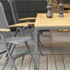 Alice/South Wales Garten-Essgruppe, xerix/natur, Alu/Teak/2x2 Textilen, 150/210x90 cm, 4 Klappstühle Garten-Essgruppen