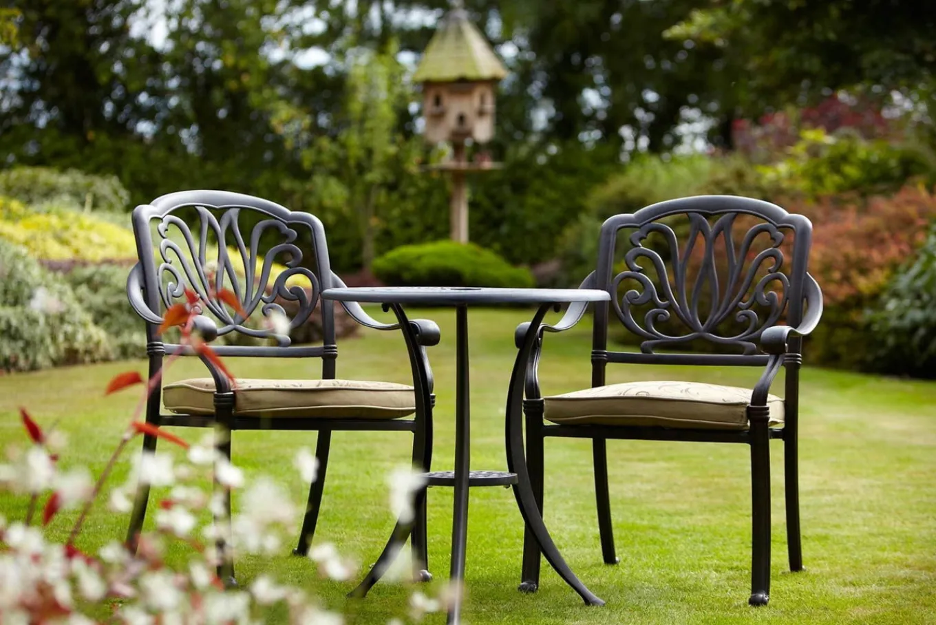 Outlet Amalfi Diningsessel, bronze, Alu-Guss, inkl. Wendekissen Aluguss-Gartenmöbel|Gartenstühle & Gartensessel