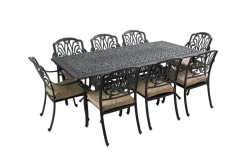 Amalfi Esstisch, bronze/anthrazit, Alu-Guss, 214x112cm, rechteckig Gartentische|Aluguss-Gartenmöbel
