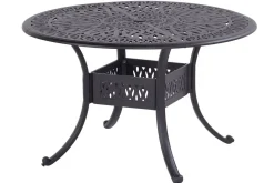 Hot Amalfi Garten-Essgruppe, bronze, Alu-Guss, Ø120cm, 4 Sessel inkl. Wendekissen Aluguss-Gartenmöbel|Garten-Essgruppen