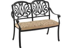 Online Amalfi 2-Sitzer Bank, bronze, Alu-Guss, inkl. Wendekissen Aluguss-Gartenmöbel|Gartenbänke & Gartensofas