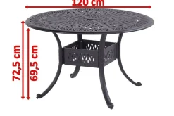 Hot Amalfi Tisch, bronze, Alu-Guss, Ø120cm Gartentische|Aluguss-Gartenmöbel