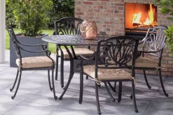 Hot Amalfi Tisch, bronze, Alu-Guss, Ø120cm Gartentische|Aluguss-Gartenmöbel