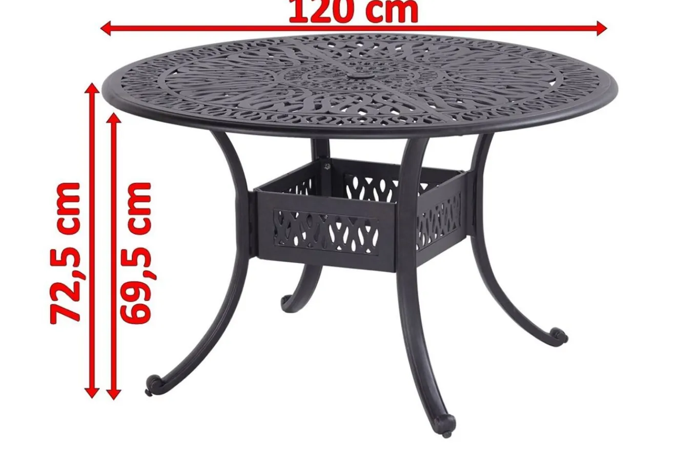 Hot Amalfi Tisch, bronze, Alu-Guss, Ø120cm Gartentische|Aluguss-Gartenmöbel