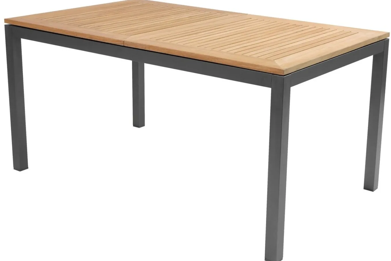 Outlet Aruba Garten-Essgruppe, xerix/natur, Alu/Teak, 6 Stapelsessel, 150/210x90cm Garten-Essgruppen