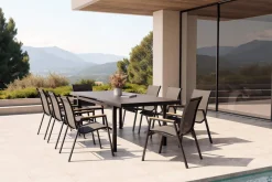 Discount Aruba Garten-Essgruppe, 8 Personen, ausziehbarer Tisch 180–240 cm, Aluminium/Teak FSC®-zertifiziert Garten-Essgruppen|Aluminium-Gartenmöbel